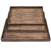 HomeRoots Set of Three Brown Wood Nesting Serving Trays - 3 of 4