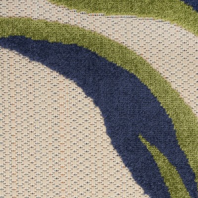 Festive Floral Multicolor Synthetic 6' x 9' Easy-Care Area Rug