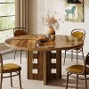 Tribesigns 47-Inch Round Dining Table for 4-6 People, Farmhouse Wood Kitchen Table with Sturdy Pedestal Base for Dining Room, Living Room - 4 of 4