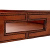 Storied Home Decorative Wood and Leather Tray with Handles, Cognac Color - 3 of 4