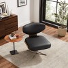 Art Leon Genuine Leather Armless Swivel Accent Chair - 4 of 4