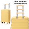 SEVOBAL Luggage 3 in 1 ABS&PC Trolley Box 20in 24in 28in Trolley Box Iron Tie Rod ABSPC Alloy Carry on Suitcase, Yellow, 14.5"*9"*22.2" - 2 of 4