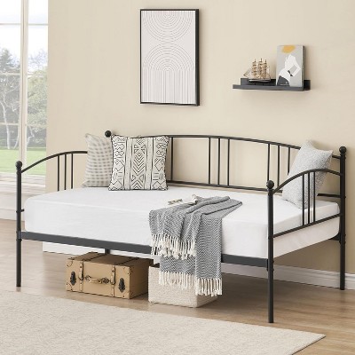 Twin Daybed, Metal Sofa Bed Frame with Steel Slat Support for Living Room, Bedroom and Guest Room