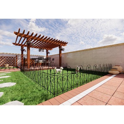 Dolonm 24" Metal Garden Fence - 20.4ft No Dig Dog Barrier, Galvanized Rustproof, Moveable Flower Bed Edging