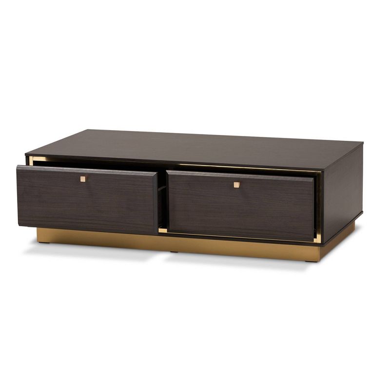 Cormac Wood and Metal 2 Drawer Coffee Table - Baxton Studio, 4 of 11