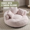 MOONMISS Chenille High-Density Foam Soft Bean bag Chair with 3 Pillows and Wide Backrest - 2 of 4