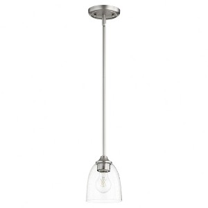 Quorum Lighting Jardin 1-Light Pendant, Satin Nickel, Clear Seeded Shade - 1 of 1