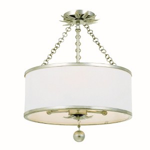 Crystorama Lighting Broche 3 - Light Semi-Flush Mount in  Antique Silver - 1 of 4