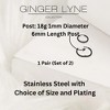 Stainless Steel Hoop Earrings by Ginger Lyne Huggie Style for Lobe Cartilage Piercing Body Jewelry - 3 of 4