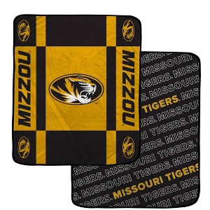 NCAA Missouri Tigers Reverse Block Double Sided Ultra Cozy Blanket - 1 of 2