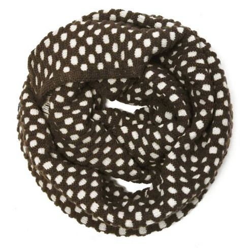 Wrapables Two Tone Warm Winter Knit Infinity Scarf, Dark Brown & White - image 1 of 4