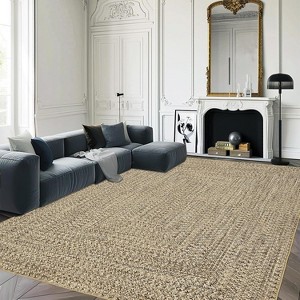 Coucheta Runner Rug , Machine Washable Non-Slip Low Pile, Faux Wool Stain Resistant Floor Carpet for Kitchen Bedroom Hallway,Multi-Color & Size - 1 of 4