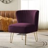Upholstery Velvet Side Chair with Tufted Back Contemporary and Classic Armless Accent Chair with Metal Base | Karat Home - 4 of 4