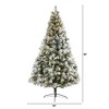 Nearly Natural 8-ft Flocked Oregon Pine Artificial Christmas Tree with 500 Clear Lights and 1172 Bendable Branches - 2 of 4