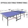 Portable Collapsible Table Tennis Table Set ¨C 8FT/9FT Indoor/Outdoor Ping Pong Table, Quick Assembly, Net, 2 Paddles, 3 Balls, Single Player Playback - 3 of 4