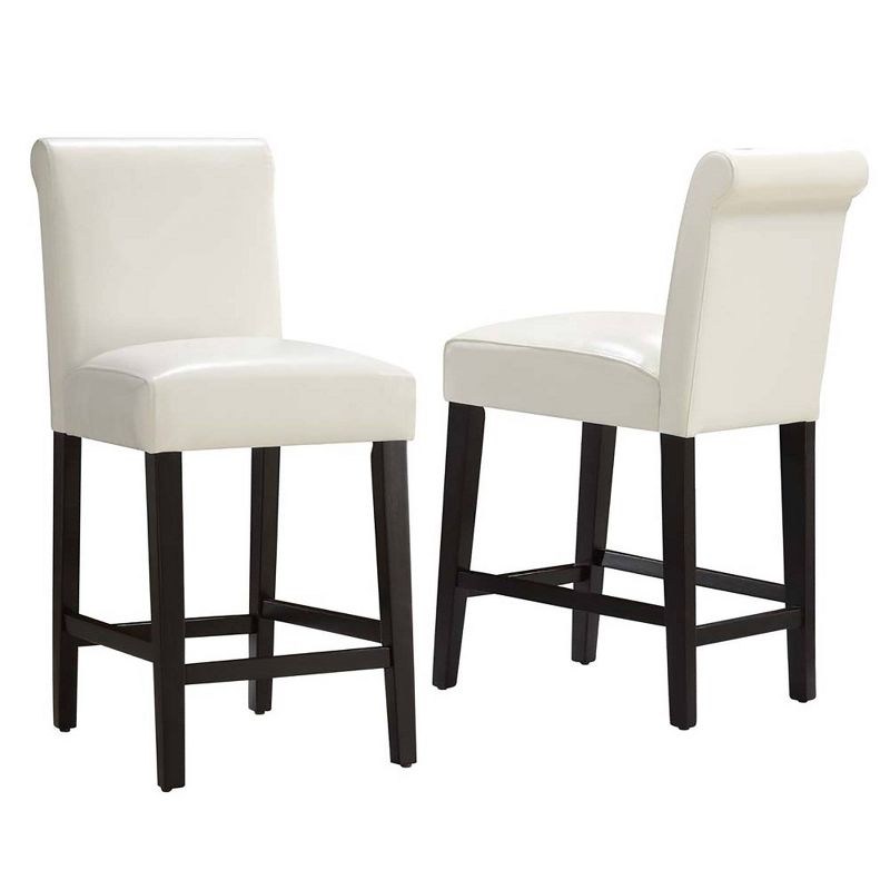 Set of 2 24&#34; Vermont Faux Leather Counter Height Barstool White - Inspire Q, 1 of 6