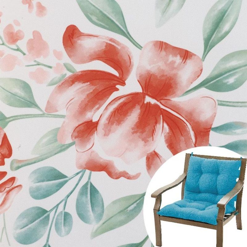 The Lakeside Collection Printed Outdoor Cushion Collection - Terra Cotta Floral High Chair, 2 of 3
