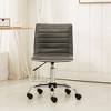 RISOKEYS Adjustable Office Chair PU Leather Low Back Ribbed Armless Swivel Task Chair Office Chair with Wheels for Bed Room Office - 2 of 4