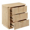 Lycvki 27.6'' W Oak Wood 3 Drawers Nightstand Curved Wave Design - 4 of 4