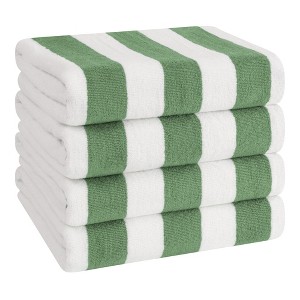 American Soft Linen Turkish Beach Towel, 100% Cotton Cabana Striped Beach Towel, 30 in by 60 in Soft Absorbent Beach Pool Towel - 1 of 4