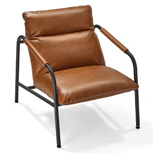 VASAGLE EKHO Collection - Accent Chair, Metal Framed Armchair, Synthetic Leather with Stitching, Mid-Century Modern, Sling Chair - 1 of 4
