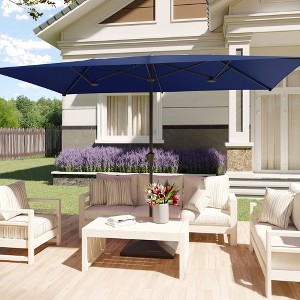 Sonkuki 10 x 6.5Ft Double-Sided Patio Umbrella with Large Canopy Outdoor Table Umbrella for Garden, deck and pool - 1 of 4