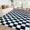 Modern Checkered Fluffy Rug Large Plush Rugs for Bedroom - 2 of 4