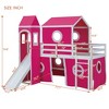 NicBex Twin Size Bunk Bed with Safety Guardrail and Slide,Twin Loft Bed with Ladder and Pink Tent and Tower,Noise Reduced Bunk Bed for Bedroom - 3 of 4