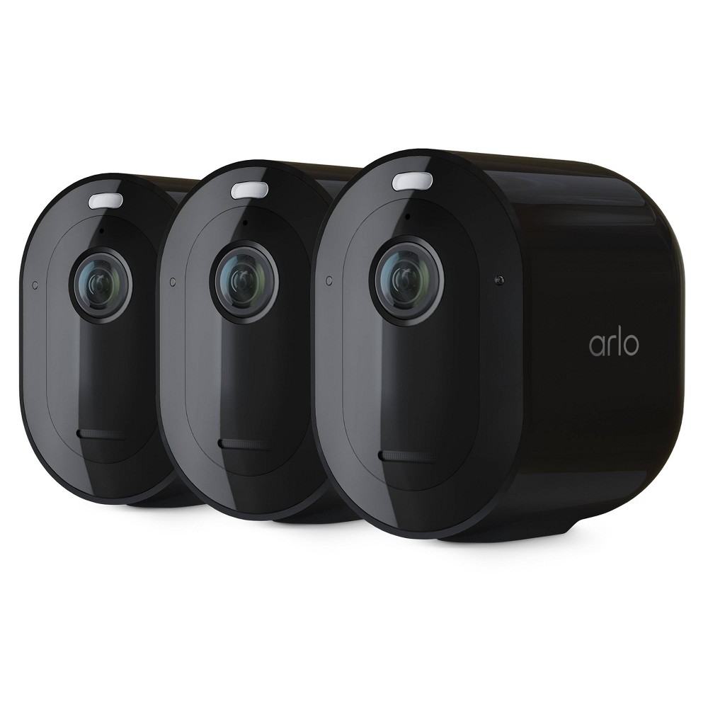 Photos - Surveillance Camera Arlo Pro 4 2K Indoor/Outdoor Spotlight Wire-Free 3pk Security Camera - Bla 