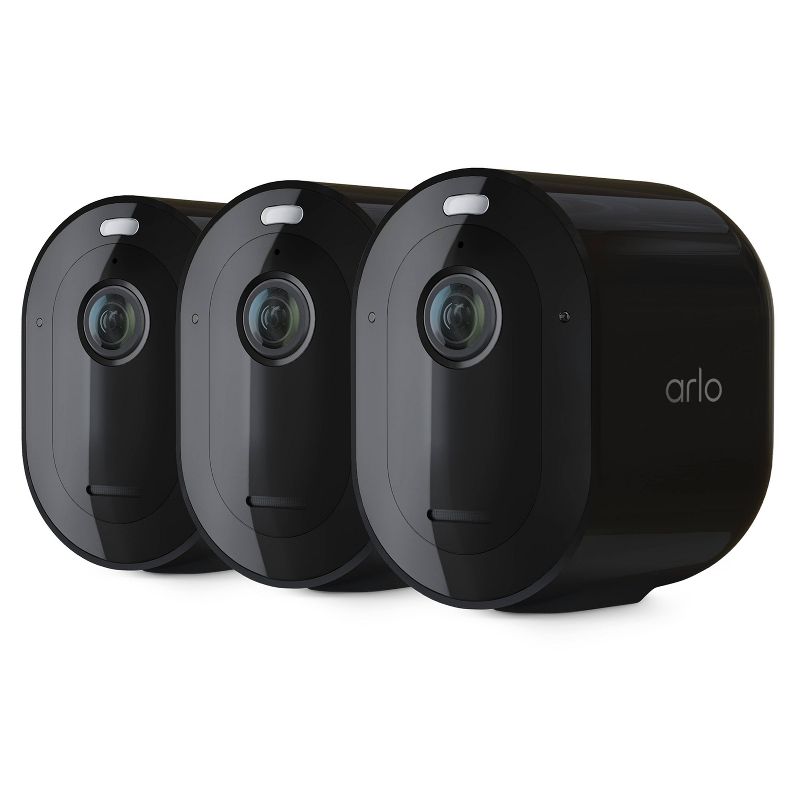 Arlo Pro 4 2K Indoor/Outdoor Spotlight Wire-Free 3pk Security Camera - Black, 1 of 12