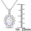 EVERLY JEWELRY | Sterling Silver 2ct TGW Opal White Topaz and Diamond Accent Halo Pendant with Chain, 18 inc - 2 of 4