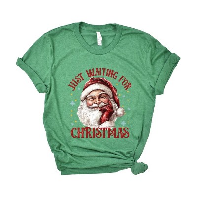 Simply Sage Market Women's Just Waiting For Christmas Santa Short Sleeve Graphic Tee