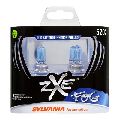 Sylvania 5202SZ.BB2 High Performance SilverStar zXe White 5202 Xenon Fueled Halogen Fog Headlight Bulbs with HID Attitude and Alloy Coating, 2 Pack