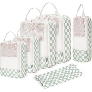 6 Set Compression Packing Cubes for Travel Kids Women Carry on, Packing Organizers Bag for Backpack Luggage - 1 of 4