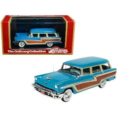 1956 Mercury Monterey Station Wagon Lauderdale Blue with Wood Paneling Ltd Ed 220 pcs 1/43 Model Car by Goldvarg Collection