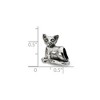 Black Bow Jewelry Sterling Silver Oriental Cat Bead Charm - 3 of 4