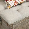 LuxenHome 47.2-Inch Wide Upholstered Wood Storage Bench Brown - image 3 of 4