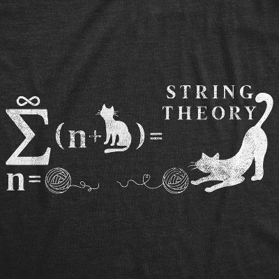 Мужские футболки Crazy Dog T-Shirts, Inc. Mens String Theory T Shirt Funny Cat Math Science Nerdy Tee - Crazy Dog Men's T Shirt For Science Nerds Black XL — фото 2