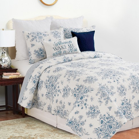 Blue toile shop pillow shams