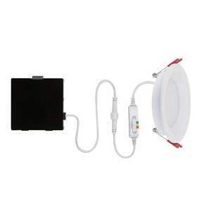 Globe Electric Ultra Slim Energy Star Frost White 4 in. W Metal LED Canless Recessed Downlight 9 W Model# 91498 - 1 of 4