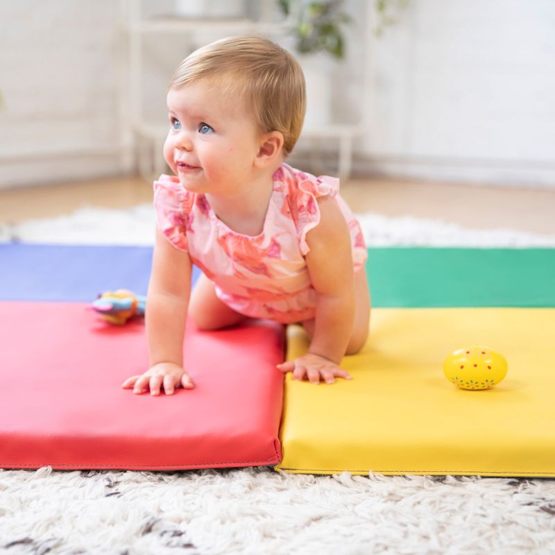 ECR4Kids SoftZone Quad Fold-N-Go Activity Mat, Colorful Toddler Tummy Time Foam Mat, 6 of 14