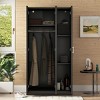 Armoire Closet With Hanging Rod And 3 Fixed Shelves, Modern Clothing Storage -Cuddlewood - 2 of 4