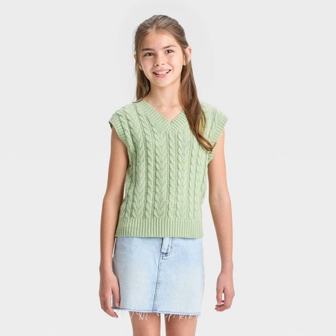Girls' Cable Knit Sweater Vest - Art Class™ : Target
