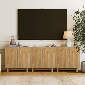 TV Stand With Removable Shelf,TV Cabinet Storage Fan-shaped Large Board Handle And 2 Doors,TV Stands Corner -Maison Boucle - 1 of 4