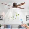 52'' Modern Flush Mount Ceiling Fan with 3 Wood Blades, Quiet DC Motor, 6-Speed Reversible, Remote Control & 3-Color Dimmable LED - 2 of 4