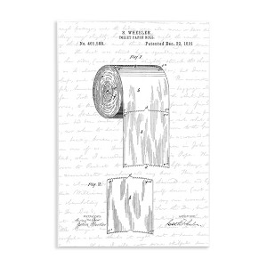 Stupell Industries Vintage Toilet Paper Roll Patent Wall Plaque Art, 10" x 15" - 1 of 4