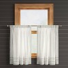2pk 42"x36" Light Filtering Stripe Border Curtain Tiers Cream/Gray - Threshold™ - image 3 of 4