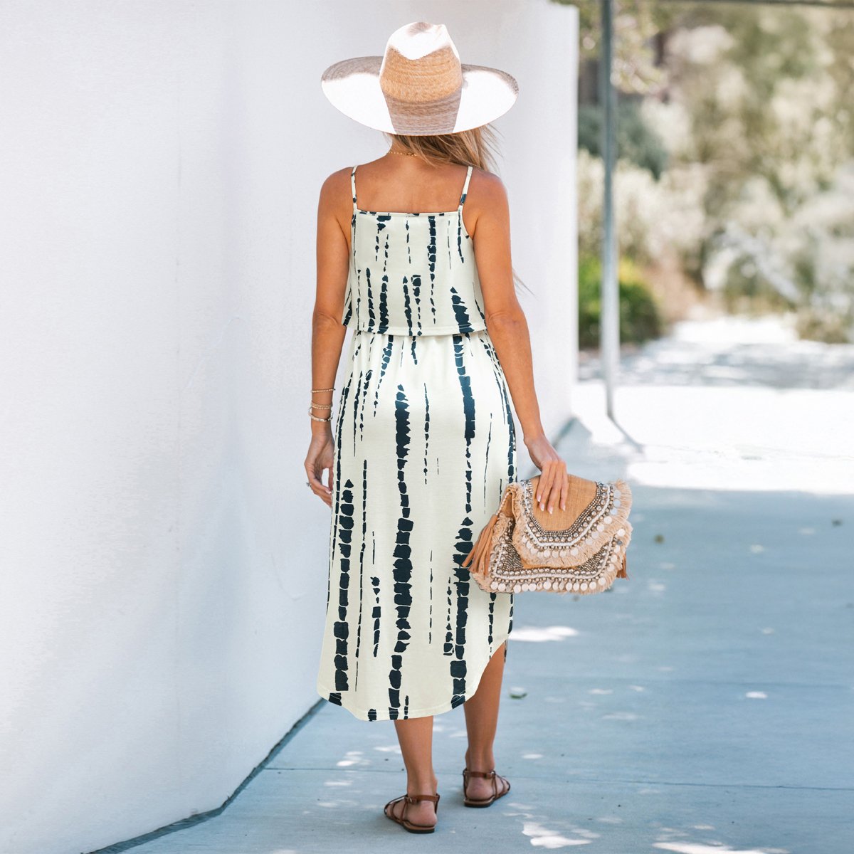 Женские платья Cupshe Women's Spaghetti Strap Tie-Dye Midi Dress-XL-White — фото 3