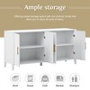 Accent Storage Cabinet Sideboard Wooden Cabinet with Metal Handles for Hallway, Entryway, Living Room - 2 of 4