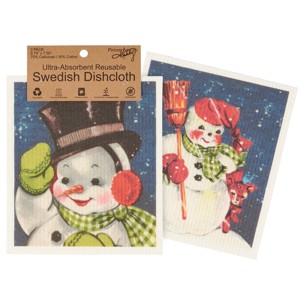 Primitives by Kathy Retro Snowmen Swedish Dishcloth Set - 1 of 4
